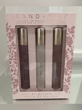 SAND+FOG Eau de Parfum Oil Trio - Fleur De Vanille, Sweet Rose & Floral Mist NWT
